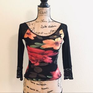 Bebe sheer floral top